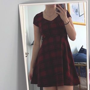Plaid fit and flair dress